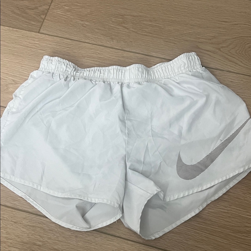 Nike Women's White and Gray Athletic Shorts